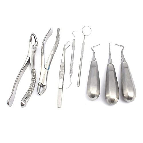 8 PCS 'Basic Dental EXTRACTING Extraction Forceps Elevators Set