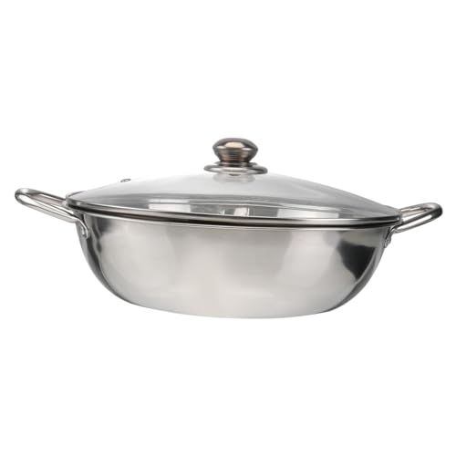 Casserole à induction avec couvercle double compartiment en acier inoxydable poignée large