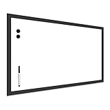 👍 VERSÁTIL👍 MP Pizarra blanca con superficie magnética enmarcada en madera color negro. Superficie de escritura lacada y resistente a los arañazos, muy fácil de limpiar! Perfecta para oficinas, colegios, estudios, salas de reuniones, pequeños negocios, universidades, o para uso familiar.