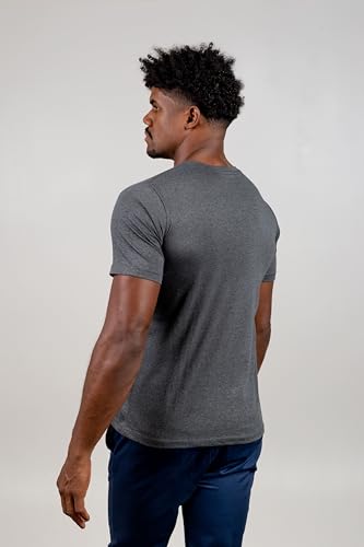 Kit 2 Camisas Camisetas Slim Fit Masculina Básica Gola V (BR, Alfa, G, Regular, Chumbo e Marinho)