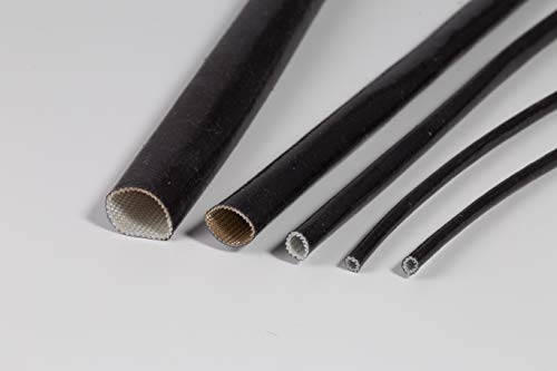 Gaine fibre de verre silicone 5mm noir manchon isolant thermique 260°C fil électrique moteur 10m