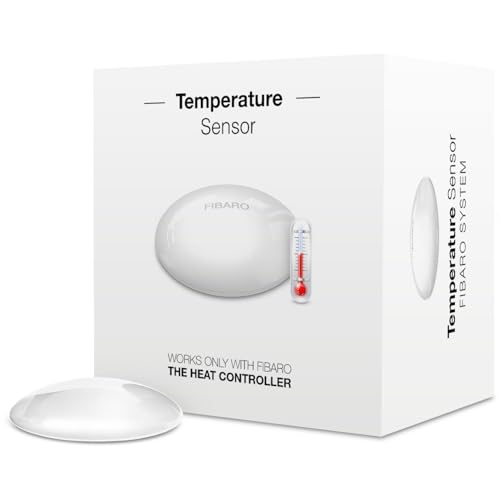 FIBARO Temperature Sensor for The Heat Controller / Z-Wave Plus Z-Wave PluTemperaturfühler für den Radiator Heizkörperthermostat, FGBRS-001