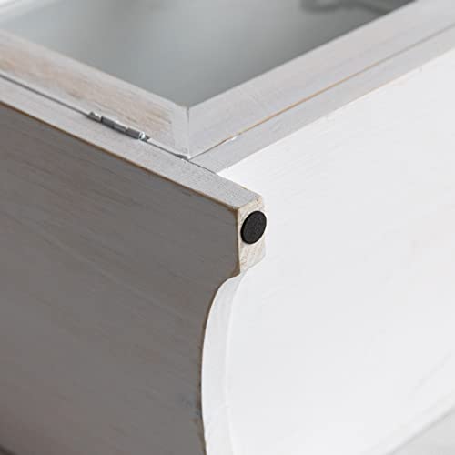 Collective Home - Storage Cabinet, Mini Countertop Cabinet, Distressed Wood Organizer For Kitchen Living Room Bedroom Bathroom Office With Magnetic Door, 14.5 X 6.5 X 10 (White) #TOP6