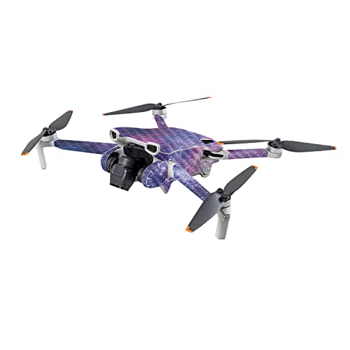 Image of MightySkins Carbon Fiber Skin Compatible with DJI Mini 3 - Violet Stars | Protective, Durable Textured Carbon Fiber Finish | Easy to Apply | Made in The USA