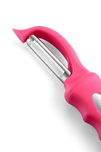 Image of Spring Chef Swivel Vegetable Peeler for Kitchen w /Soft Grip Handle, Pink