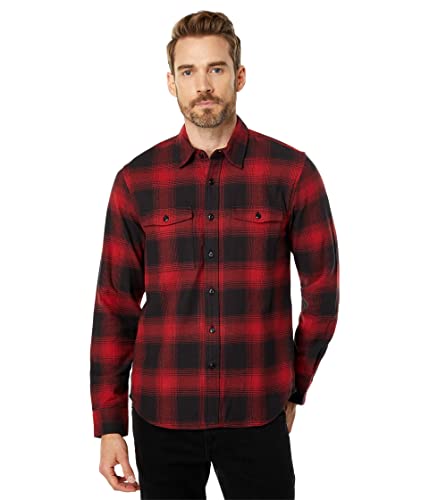 Chemise en flanelle cloud soft Lucky Brand rouge pour homme - Confort premium en taille M