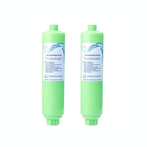 Inline Water Filter, Caravan, RV NSF Certified, Reduces Odors, Bad Taste, Rust, Chlorine, Ideal for RV Caravans and Marine Use, 2 Pack RV Essentials
