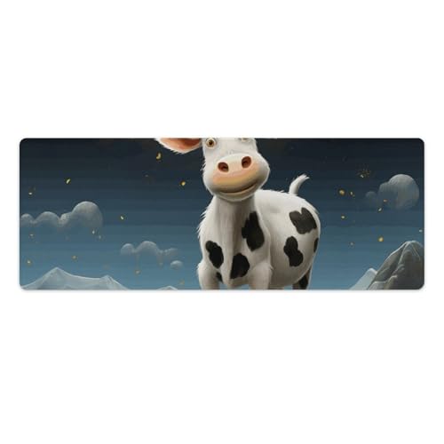 Tapis de souris de jeu grande taille imperméable motif vache lune