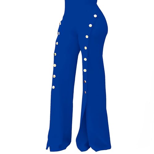 PINSV Women's High Waisted Stretchy Bootcut Pull On Dress Pants Casual Work Pants