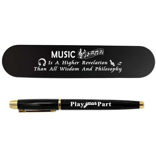Bolígrafo de gel negro grabado para amantes de la música