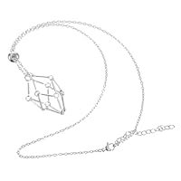 DIYEAH collar con colgante de malla original collar con soporte de piedra de cristal collares de cristal Acero inoxidable Silver