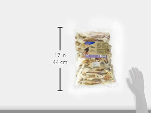 TRIXIE Kaninchenohren mit Fell, getrocknet - Hundesnack - perfekt zum Kauen - 500 g - 27126