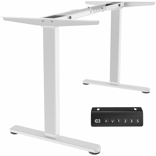 Image of VIVO Heavy Duty Dual Motor Electric Sit Stand Desk Frame, 220 lbs Capacity, Fits up to 77 x 43 inch Tops, Memory Controller Height Adjustable Frame Only, White, DESK-E-200W