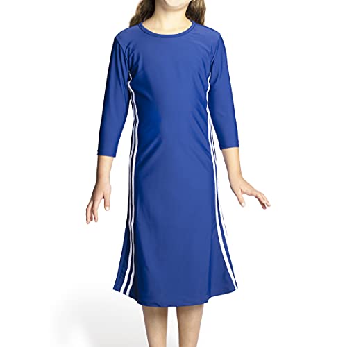 Image of Shira Modest Girls Swim Dress | 3 /4 Sleeve Swimdress, Full Coverage Bathing Suit | Tznius UPF 50+ Quick-Dry