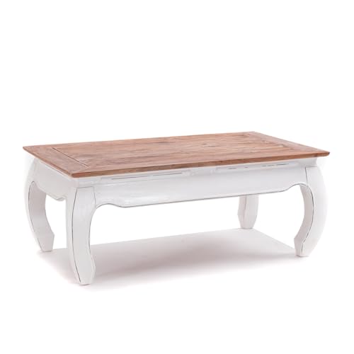 Tavolino da salotto in legno di mogano riciclato, design Opium East, 100 x 60 x 41 cm (larghezza x profondità x altezza)