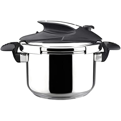 Magefesa® Nova 4.2 Quart Stove-top Super Fast Pressure Cooker, Easy and Smooth Locking Mechanism, Polished 18/10 Stainles Steel, Suitable Induction, 5 Security Systems, 11.6 PSI Working pressure Cover