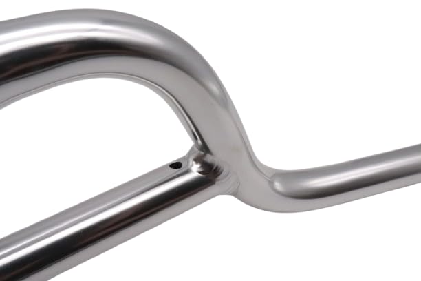 Guidon de vélo BMX en aluminium - Style libre - 620 - 640 mm - Hauteur : 110 mm - Noir et argenté - 640 mm