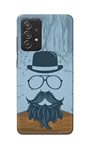 Image of PRINTFIDAA Mustache Beard and Hairstyle Hipster in Glasses Printed Designer Hard Case for Samsung Galaxy A52 / A52 5G (6.5 inch) Back Cover -(e) RPM1002