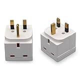 FAMHOME 2 Way block Plug 2 way Plug in Block Mains Adaptor, 2 Way Multi Socket Plug Adaptor, Power Extension Wall Adaptor for Smartphone, Home, Office, Travel (White (2 Pack)) - Image 2