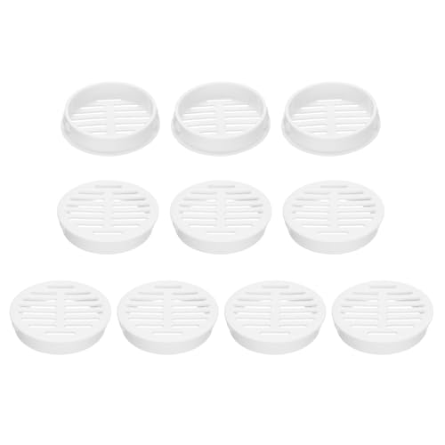 QUARKZMAN 10pz 50mm/2 Pollici Prese d'Aria Griglie Soffitto Circolari Intradosso, Copertura Sfiato Intradosso in Plastica Biancoper Bagno Casa Ufficio Cucina Armadio Guardaroba