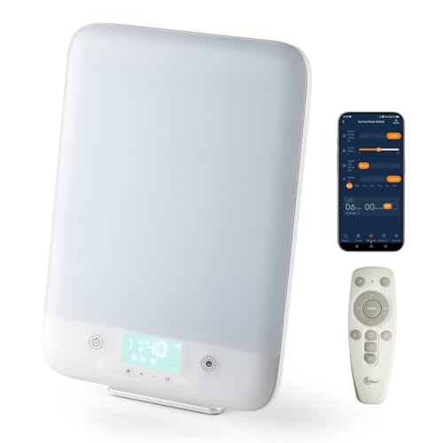 Bioset UV-Free Blue/White Light Therapy Wake-Up Light - 10000 Lux,