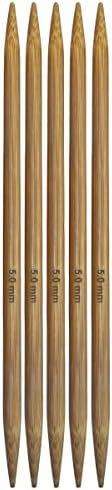 Mdoker Bamboo Double Pointed Knitting Needles Carbonized Bamboo Knitting Needle 7.9 inch(20cm) Length for Handmade Creative DIY Knitting Yarn Projects,Size US 8(5mm)