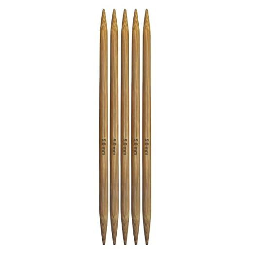 Mdoker Bamboo Double Pointed Knitting Needles Carbonized Bamboo Knitting Needle 7.9 inch(20cm) Length for Handmade Creative DIY Knitting Yarn Projects,Size US 8(5mm)