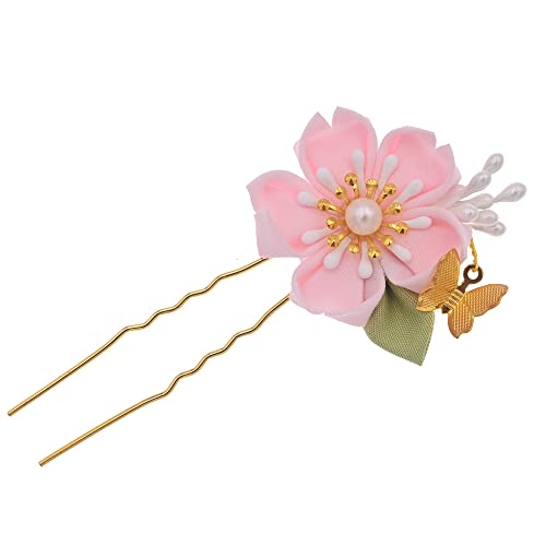 Horquilla para el cabello con flores de cerezo tsumami para peinados de mujer