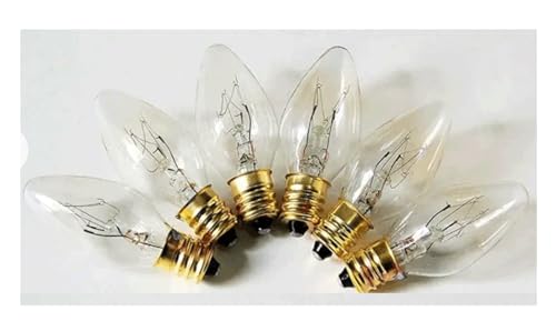 UI PRO TOOLS Mini Clear Night Light Replacement Bulbs – 6 Pack C7 E12 Candelabra Base, 120V 4W–7W Non-Flickering Long-Lasting Bulbs for Night Lights, Lamps, and Decorative Fixtures