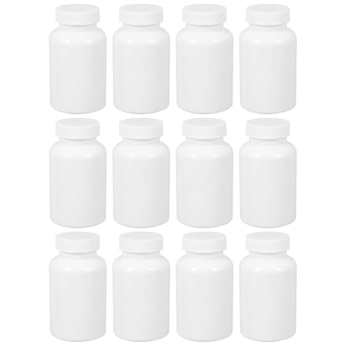 Homoyoyo 12 Piezas Botellas de Almacenamiento de de Organizador de Viaje con Tapas Frascos Reutilizables para Polvos y Tabletas Diseño Compacto y Sellado Airtight