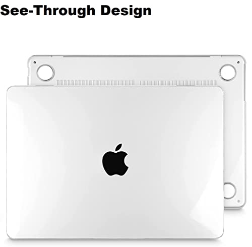 Image of Midkart Case Compatible with MacBook Air 13.6 inch M5 M4 M3 M2 Release 2026-2022 A3449 A3240 A3113 A2681 Touch ID Hard Shell Cover Keyguard Dust Plugs for MacBook Air 13 inch Case, Crystal Transparent