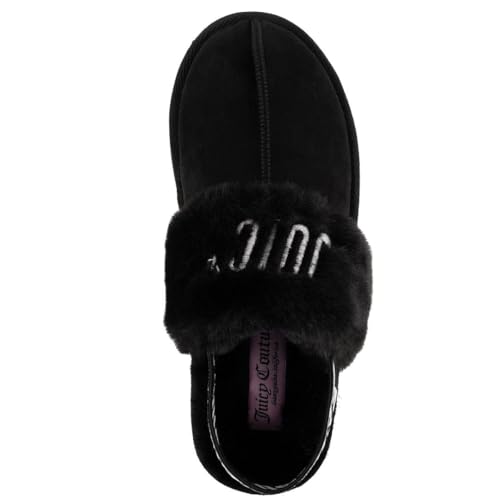 Juicy Couture Women's Faux Fur Slippers – Fuzzy Closed-Toe, Fluffy Winter House Shoes, Comfortable Slip-Ons4