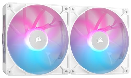 Image of CORSAIR iCUE Link RX140 RGB 140mm PWM Fans with iCUE Link System Hub - Magnetic Dome Bearing - Dual Pack - White
