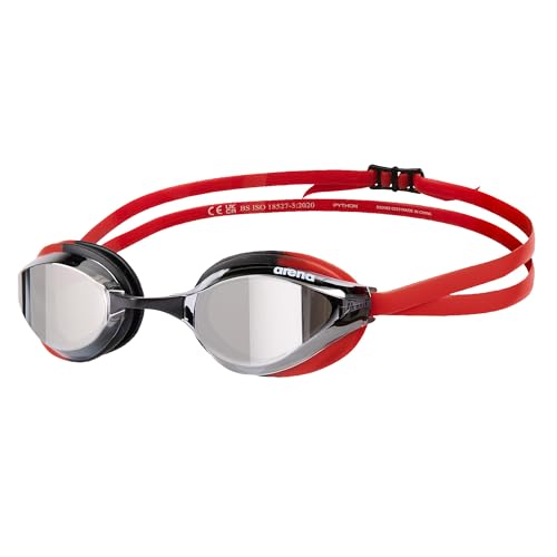 ARENA Unisex Adult Python Racing Swim Goggles for Men and Women Anti-Fog Mirror Lens Max Comfort...