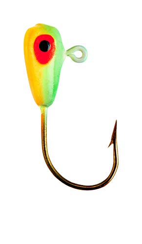 Lindy Live Bait Jig Fishing Lure - Works With Minnows, Leeches, Nightcrawlers, Soft Plastics, Etc., Glow Perch, 1/16 Oz #TOP25