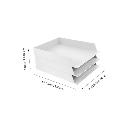 Étagère de rangement de documents empilable en plastique pour tri de bureau efficace