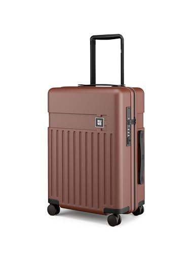 Image of EUME Classic Cabin 55 Cm Trolley Bag Small Size for Travel, Cambridge Brown | Polycarbonate (PC) 8 Hinomoto Wheels Suitcase | Small Trolley Bag for Luggage
