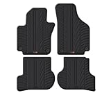 Travall Jeu de tapis de sol pour Seat Altea (2004-2006) - Accessoires de voiture - Accessoires intérieurs - 100 % sur mesure - En caoutchouc antidérapant - Noir - Robuste et facile d'entretien