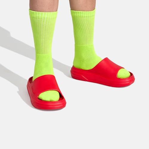 Image of Neeman's Cushers Slides with CushyVerse Tech | Waterproof & Quick-Dry Recovery Sandals with Superior Cushioning & Bounce | Lightweight & Comfortable Indoor Outdoor Slippers Red