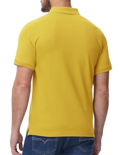 Image of MIER Men's Cotton Pique Polo Shirts, Short Sleeve Golf Work Casual Tops