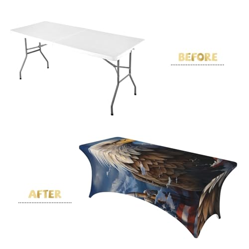 Nappe extensible rectangulaire 1,8 m imperméable élasthanne robuste pour banquet - 3
