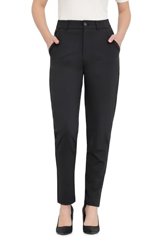Bamans Stretch Hose Damen Schwarz High Waist Skinny Elegant Freizeithose...