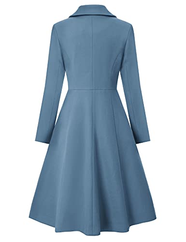 Curlbiuty Women’s Winter Long Trench Coats Overcoat, Blue, Medium #TOP1