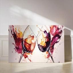 Tableau verres à vin pour cave et bureau 30x40cm XINBAO