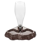IBWell 13oz Reptile Water Dispenser Plastic Reptile Tank Accessories Brown Automatic Reptile Water Fountain for Turtle Bearded Dragons Lizards Geckos Reptile Tank
