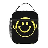 Le sac à déjeuner isotherme portable YYHWHJDE Smiling towards the future Prints est fabriqué à partir de tissu Oxford de haute qualité, assurant durabilité et longévité, tandis que la couche intermédiaire épaisse et la doublure PEVA de qualité alimentaire fonctionnent ensemble pour garder vos repas et boissons à la température parfaite pendant des heures, qu'elles soient chaudes ou froides.