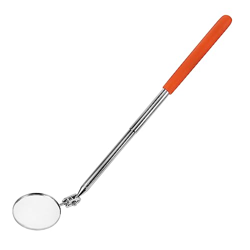 KICHOUSE 1 PC Telescopic Inspection Mirror Round Inspection Mirror Car Inspection Mirror Auto Inspection Mirror Swivel Round Mirror Cars Auto Car Inspection Tool Stainless Steel Orange