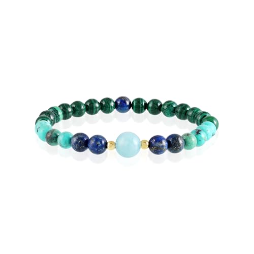 Bracelet Scorpion en pierres naturelles de lithothérapie et perles extensibles de 7,5 pouces