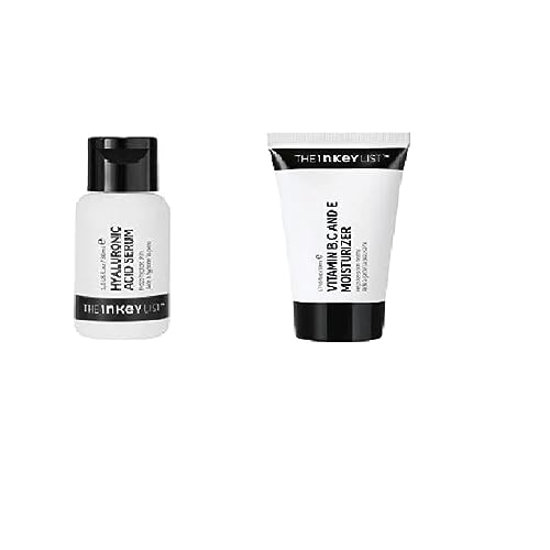The INKEY List 2% Hyaluronic Acid Hydrating Serum to Plump and Smooth Skin for All Skin Types,30ml & Vitamin B, C and E Lightweight Daily Face Moisturiser to Keep Skin Healthy 50ml