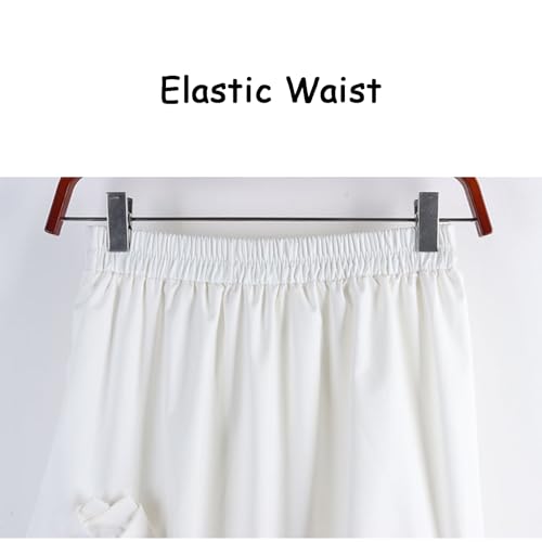 Womens Elegant Lace Patchwork A-Line Long Skirts Bow Decor Elastic Waist Asymmetrical Casual Skirt Plus Size3